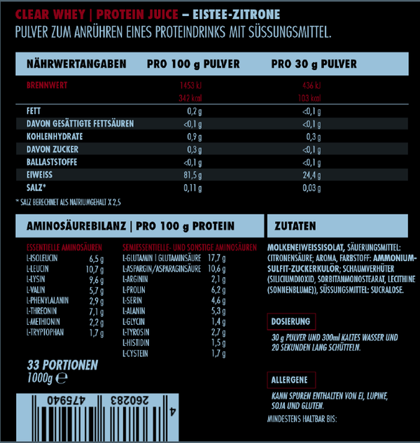 Clear Whey Protein Juice - Big Zone 1 kg